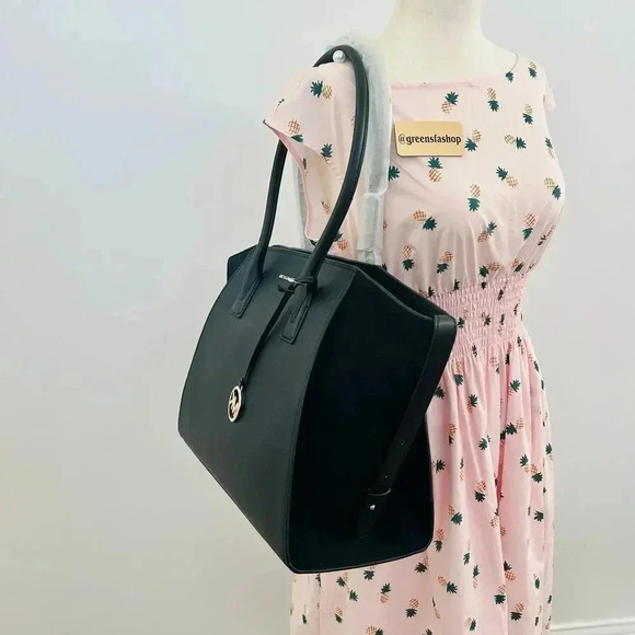 Michael Kors Purse & Wallet Avril Extra-Large Leather and Suede Tote Bag Black - Picture 10 of 12